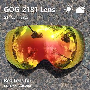 Ski Goggles COPOZZ 2181 Magnetic Replacement Lens for Ski Goggles Anti-fog UV400 Spherical Ski Glasses Snowboard GogglesOnly lens 231205