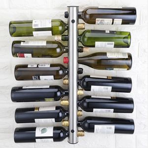 Bar Tools OOTDTY Creative Design Wine Holders Stainless Steel 8 Bottles Rack Wall Mounted Holder 42 5x5cm 231205