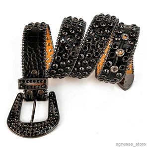 Cinture Cintura intarsiata Hip Hop Occhiello nero Scava fuori Cinture in vita Trendy Jeans unisex Cintura per pantaloni per donna Uomo R231206