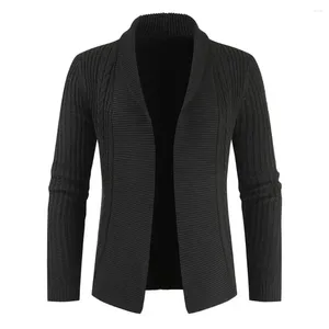 Men's Jackets Plus Size Men Casual Long Sleeve Lapel Collar Twist Knitwear Cardigan Short Coat