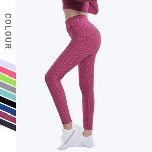 Pantaloni taglie forti da donna Pantaloni yoga taglie forti da donna Pantaloni a bolle jacquard Pantaloni fitness sportivi alla moda color pesca Leggings fitness da corsa 231206