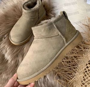 Classic Ultra Mini Women Snow Boot Platform Matte Fur Antilope Chestnut Sand Suede Wool Comfort Winter Designer Ankle Booties 90