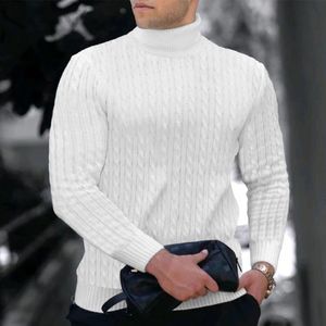 Мужские свитера Pull a col roule coupe couvertes pour hommes pull a manches longues tricos torsades haut d'hiver 231205