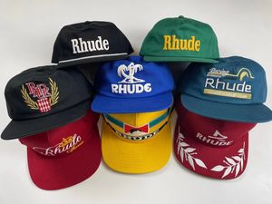 Rhude Ball Caps Classic Classic Trendy Brand Rhude Hat Baseball Cap Men Women Designer Green Green Red amarelo azul preto Rhude Cap Hat New Casual Wide 336