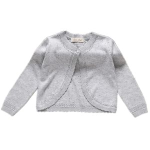 Cardigan Gray Plain Children Girls Cardigan Sweater For Kids Pink Cotton Girls Coat 1 2 3 4 6 8 10 11 år gamla barnkläder RKC175023 231206