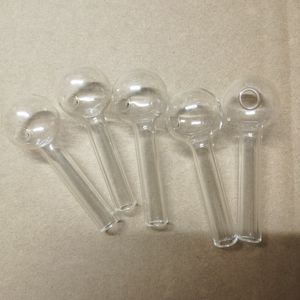 Mini Clear Glass Pipe 7CM 25mm ball Oil Nail Burning Jumbo Pipe Pyrex Glass Oil Burner Smoking Tube