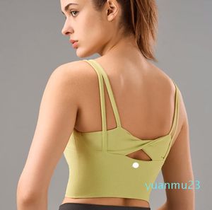 Yoga Sports Bras bodycon tank för kvinnor träning fitness kvinnor skjuter upp sömlös kors tillbaka sporttank underkläder som kör gym svart jyb