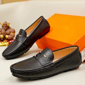 Men dress shoes designer classic slip on luxury letter shoes retro metal buckle genuine leather soft casual business leather