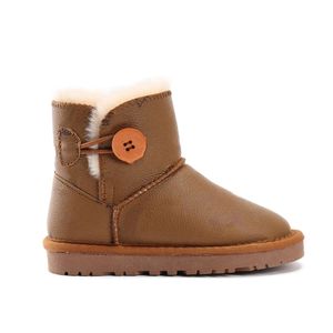 2023 Children Girls Boots Winter Warm Genuine Leather Ankle Toddler Shoe Kids Snow Boot Baby Size 21-35 Designer Shoes