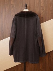 Mens Coats Winter Kiton Cashmere Double-breasted Brown Coats