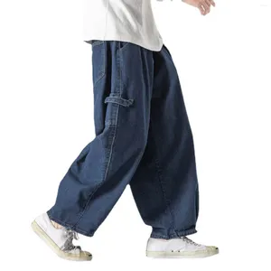 Männer Jeans Vintage Männer Mode Gerade Bein Multi Tasche Breite Harlan Lose Casual Kleidung Hosen Pantalones Hombre