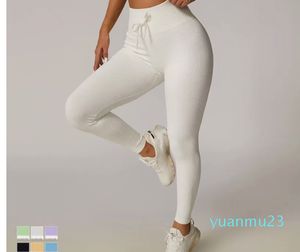 Ll Yoga Yüksek Bel Taytlar Dikişsiz Kadın Fitness Spor Salonu Çalışan Pantolon Çakıl Çakıl Kızı Taç Biçim Şeker Renk CK