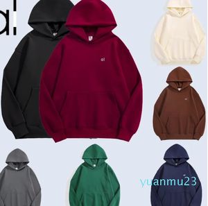 Al Sports hoodie förtjockad varm yogajacka fleece pullover för män kvinnor trendiga gatan dans tröja plus storlek vindbrytare jacka designer jogging sw