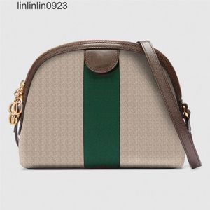 499621 Ophidia Shell Shape Shouther Bag Bag Green 및 Red Stripe Double Letter Metal Lady Cross Body2262