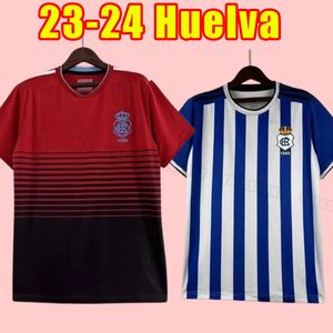 2023 Koszulki piłkarskie Huelva Recreativo Vazquez Diaz Home Away Men Kids 23 24 koszule piłkarskie Dominguez Quintana Camisa de Futebol Menosse Anton Mesa Cayetano Montoro