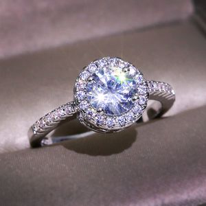 Chinesische Luxus Zirkon Geometrie Designer Band Ringe für Frauen klassische runde große stein anillos nagel finger feine diamant kristall liebe ring schmuck geschenk
