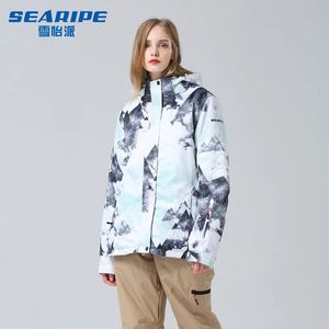 Outros artigos esportivos ternos de esqui jaqueta de esqui feminina impermeável snowboard jaqueta de lã quente inverno casaco de neve montanha blusão com capuz feminino roupas de esqui 231205