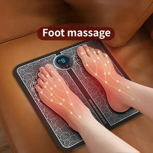 Massaggiatore per piedi EMS Pulse Massaggiatore elettrico per piedi Macchina per terapia Pad per piedi Tappetino per massaggio per agopuntura intelligente Tappetino per stimolazione muscolare 231205