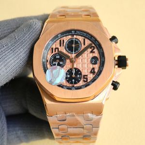 Oglądaj męskie zegarki 43 mm kwarcowe zegarki Sapphire Fashion Na rękę Montre de Luxe Waterproof Waterproof Cage Stael Stael