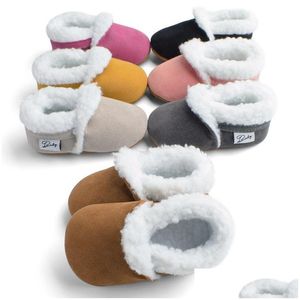 Turnschuhe Born Baby First Walkers Uni Fleece Bootie Winter Warm Säugling Kleinkind Krippe Schuhe Klassische Bodenstiefel 221119 Drop Lieferung Kinder Dh2Wr