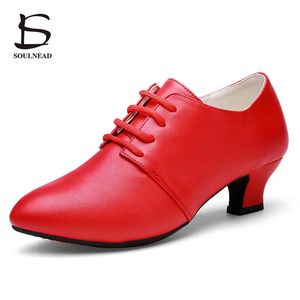 Dance Shoes Latin Dance Shoes Women Flamenco Shoes Leather Heels Soft Sole Modern Salsa Ballroom Dancing Shoe Woman's Jazz Tango Dance Shoes 231205