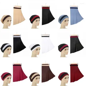 Ethnic Clothing Middle East Headwear Caps Two Color Muslim Women Turban Inner Arabic Hijab Islamic Headwraps Bonnets Headscarf Shawls Sets