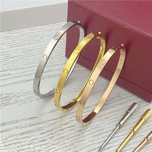 Designer pulseira jóias pulseira de ouro banglesexta geração alta qualidade seis diamante titânio aço luz feminina moda luxo