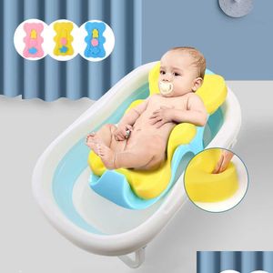 Vasche da bagno Sedili Baby Shower Cuscino per vasca da bagno Supporto per vasche da bagno per bambini Cuscino in spugna antiscivolo Sicurezza per neonati Supporto per sedile per vasca da bagno N Dhtys