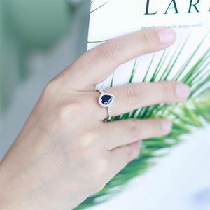 Gem's Ballet 1 29Ct Natural Blue Sapphire Gemstone Ring For Women 925 Sterling Silver Classic Wedding Rings Fine Jewelry Y112268R