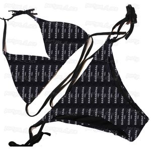 Briefs balencaigalies Holiday balencigalies Fashion Pool Letters Printed Swimsuit Bikinis Womens Set Sexy Split Beach Swimwear Bras Padded Black Summer ENGG