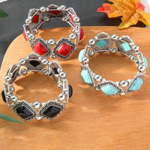 Retro Ethnic Bohemian Indian Vintage Metal Stone Bracelet Boho Bracelet Festival Women Men African Jewelry