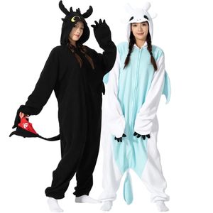 Kvinnors mantel Kigurumi Onesie Cartoon Tothless Pyjamas för vuxna kvinnor män djurpyjamas hemkläder halloween cosplay party kostym 231206