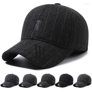 Casquettes de baseball Casquette Snapback hiver hommes chaud Baseball peluche épaissie résistant au froid cache-oreilles chapeaux cyclisme sport papa coton chapeau