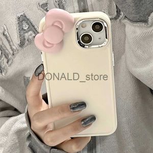 Cell Phone Cases Korean Cute 3D Pink Bowknot Soft Silicone Phone Case For iPhone 15 14 13 12 11 Pro Max X XR Soild Color Shockproof Cover Funda J231206