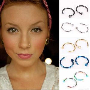 Hihpop moda delicado septo falso médico titânio anel de nariz piercing prata ouro corpo clipe argola para mulheres meninas nariz studs anéis jóias presente punk estilo de rua