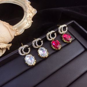 Estilo de moda charme brincos de diamante boutique designer brincos jóias clássico marca carta brincos design jóias de alta qualidade para mulher