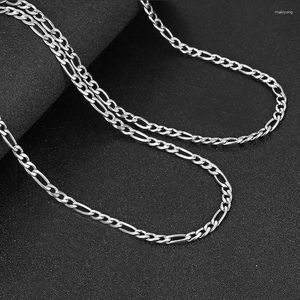 Kedjor 925 Sterling Silver 6mm 20/45/50/55/60cm Sidan Figaro Chain Armband Halsband Mannkvinna Fashion Wedding Present smycken Tillbehör