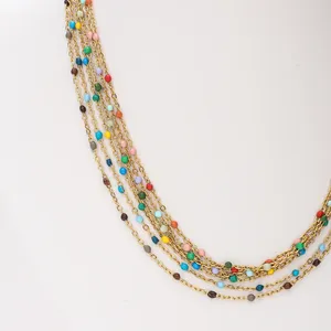 Chaînes Zmzy exclusif couleur design 304L collier en acier inoxydable collier de câble de lien d'or pour les femmes bijoux cadeaux