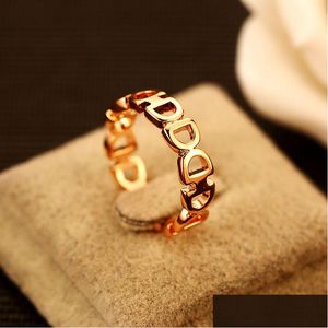 Bandringe Europäische Marke vergoldeter Buchstabe D Ring Mode Vintage Charms für Party Finger Kostüm High-End-Schmuck Drop Lieferung Otyib