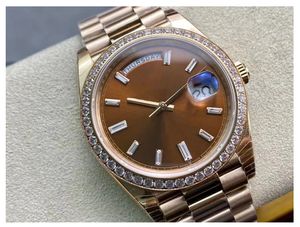 GM Factory Ice 18K Rose Gold Tungsten V2 Wersja 167G Daydate Watch Men Mechanical ETA 2836 i Cal.3255 Automatyczny ruch mechaniczny 904L Diamonds Watch