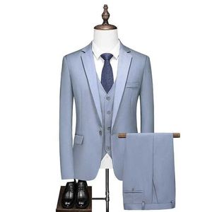 Ternos masculinos blazers ternos masculinos sólido profissional de três peças terno para homem jaqueta colete calças masculino blazer masculino 2023