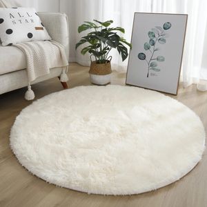 Halılar Yuvarlak Peluş Halı Halı Oturma Odası için Slip Anti-Slip Fluffy Geniş Alan Mat Kalın Yatak Odası Dekoratif Halılar Zemin Yumuşak Halı Mat 231206