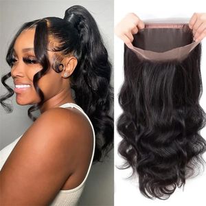 360 Lace Frontals Only Brazilian Body Wave Cheveux Humain 13x4 full Lace Front Only Pre Plucked With Natural Baby Hair