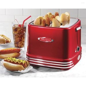 Tosterowcy chleba Pojemność z mini szczypcami Retro Red Electric Toast Machine Machine Urządzenia kuchenne Kuchnia Kuchnia