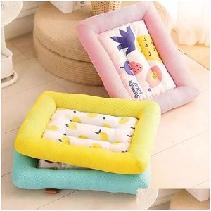 Canis Pens Fast Dog Mat Cooling Summer Pad Pet Bed Ice Slee Ninho para Cães Gatos Canil Vip 231123 Drop Delivery Home Garden Suppli Dhxyl