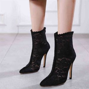 Shoes Woman Women Open Toe Boots Spring New Lace Sexy Personalized High Heel Cool 220901