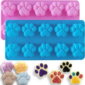 10 Cavity Dog Paw Shaped Silicone Molds Food Grade for Chocolate Candy Cake Pudding Jelly