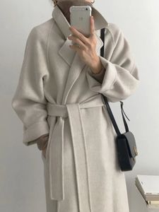 Kadın Ceketler Uzun Yün Palto Kadınlar Sonbahar Kış Sıcak Palto Kadın Zarif Moda Tehlike Dış Giyim Bayanlar Sıradan Gevşek Şık Ceketler 231205