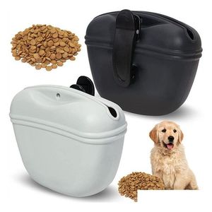 Alimentadores de tigelas de cachorro Sile tratar bolsa de pet-tereling saco de bolsa portável para trela com fechamento magnético e entrega de queda da cintura