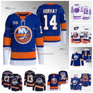 14 Anpassade Bo Horvat Mathew Barzal Islanders Jersey Brock Nelson Noah Dobson Ilya Sorokin Anders Lee Jean-Gabriel Pageau Zach Parise Scott Ma